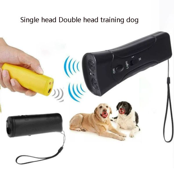 Repellents Haustierhund Repeller Anti Barking Stopp Elektroschocker LED Ultraschallhunde Adapter -Trainingsverhalten AIDS ohne Batterie mit