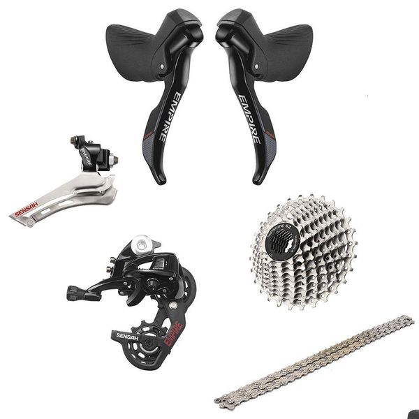 Bike Deralleurs Sensah Empire 6 Kit 2x11 Speed 22S Road Groupset R L Shifter FD Rd Cassette Cassette Fibra di carbonio o Alluminio 230619 Dherm