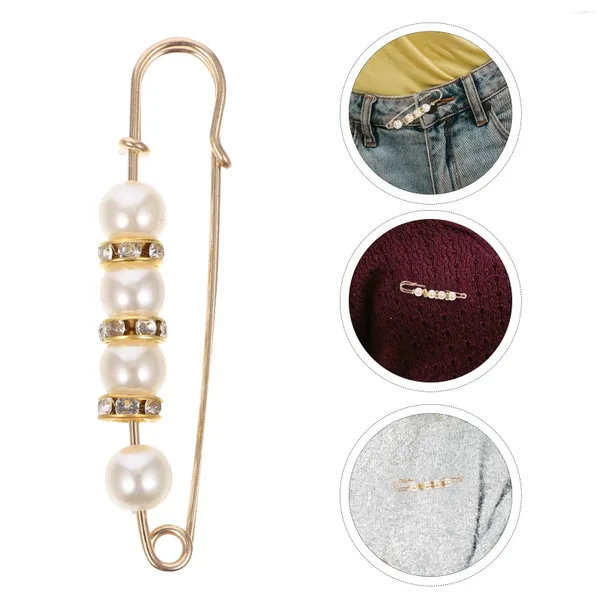 Spille in finto perle perle spille in perline di sicurezza vintage crogiolo a scialle di scialle di scialle di sciarpa clip