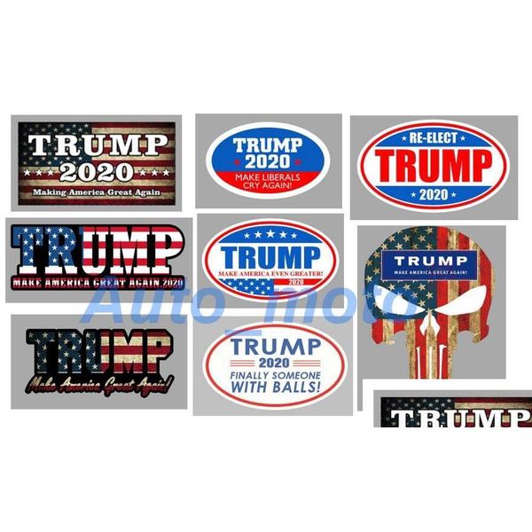 Adesivos de carro 8 tipos Trump Reflexivo America Presidente Geral Eleitoral Veículo Paster Decalação Decoração de Bumper Droga Droga de Parede AUT DH08Y