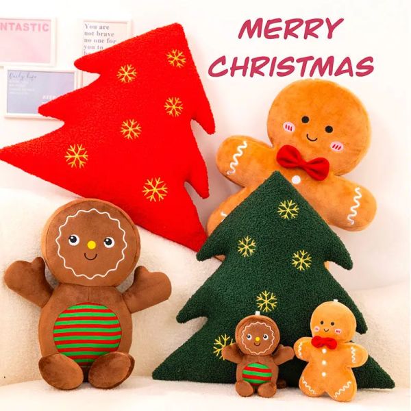 Animais 40cm Kawaii New Christmas Decor Devaron Gingerbread Man simulado Árvore de Natal Princho de brinquedo Festival de Natal de Ano Novo Presente Crianças