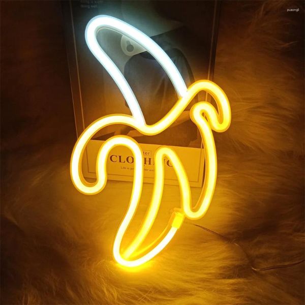 Tischlampen LED LED NEON Schild Lampe Banane Kirsch Kaktusform Fruchtrestaurant Wandleuchte für Party Hochzeitsgeschäft Geburtstag Home Dekoration