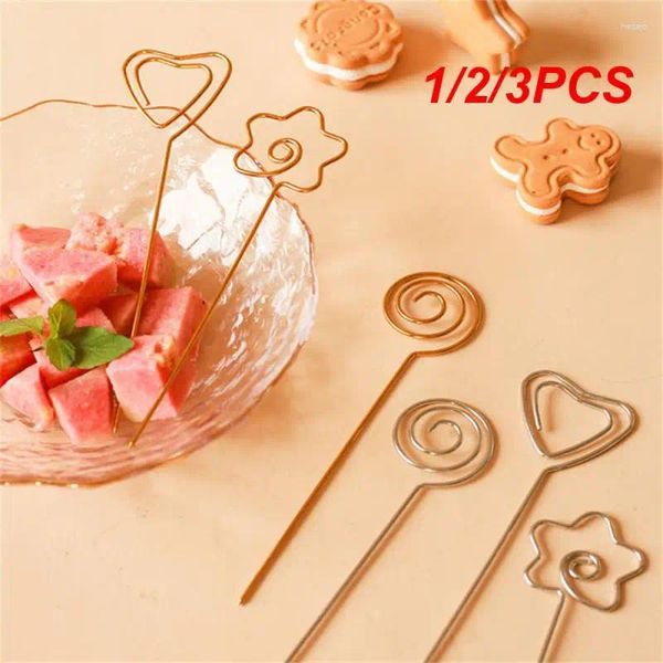 Forks 1/2/3pcs Fruit Fork Portable El Restaurant Tableware House Housed Golden Dinnerware Sign