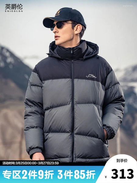 Jackets masculinos 90% de pato branco de pato branco no inverno destacável com capuz