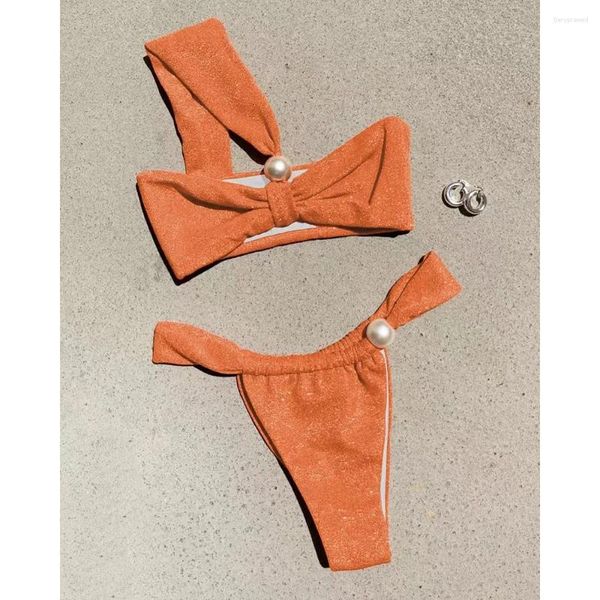 Da bagno da nuoto micro bikini spinge up women swimsuit 2024 sexy set femminile brasiliano set a una spalla Biquini Swimming abiti da spiaggia da spiaggia