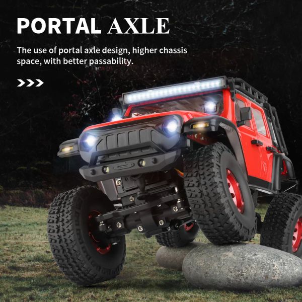 CAR WLToys 2428 1:24 Mini RC Car 2.4g com luzes LED 4WD Offroad Electric Crawler Veículo Remote Control Truck Toy for Children
