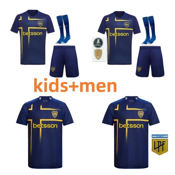 2024 25 Boca Juniors Maglie da calcio Villa Salvio Men Kids Benedetto Salvio Camisa de Futebol 23 24 Shirt da calcio Tevez Carlitos Marcos Rojo Vazquez