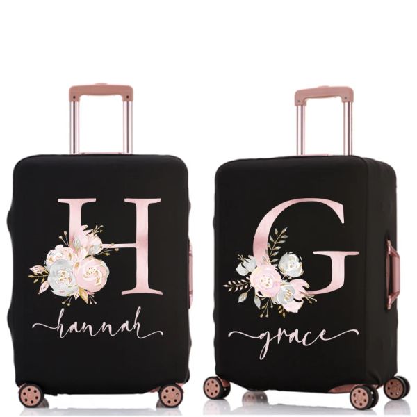 Acessórios Nome personalizado personalizado+Letter Bagage Protective Coberty Elasticity Bagage Caso Aplicar a 18'32''''SoitCase Cubierta de Equiplaje