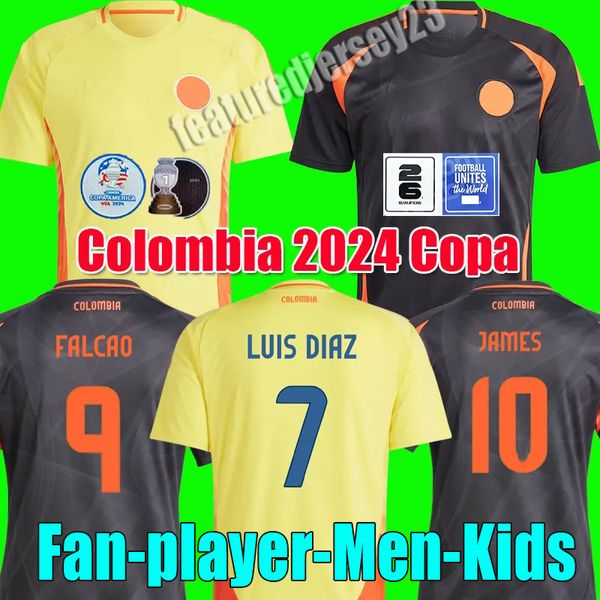 2024 Colombia via Maglie da calcio Copa America Luis Diaz Falcao James Cuadrado Arias 24 25 Colombia Away Shirt Football Kit Kit Kit