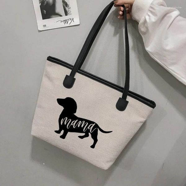 Сумки для покупок симпатичная забавная сумка для собаки собака мама печатная сумочка подар