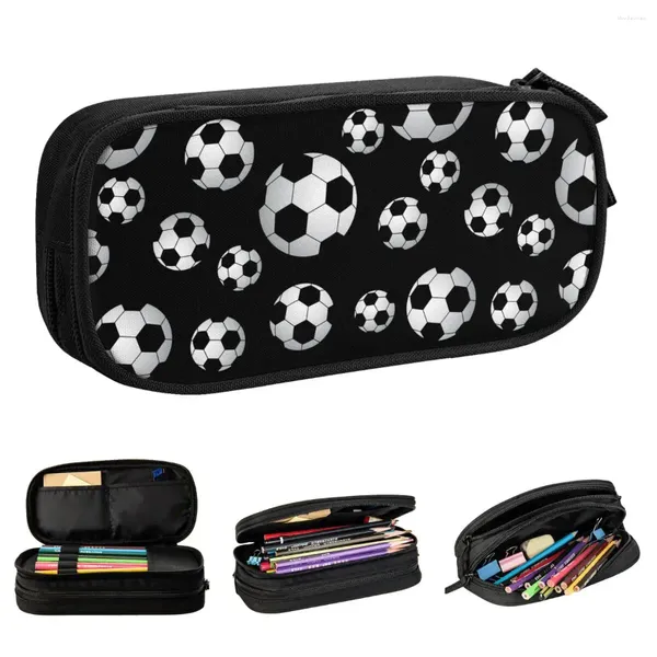 Bolsas de futebol de bolsas de cosméticos Caso de lápis Bolas de futebol fofos esportes bolsa de caneta estudante de grande capacidade para material escolar bolsa de zíper