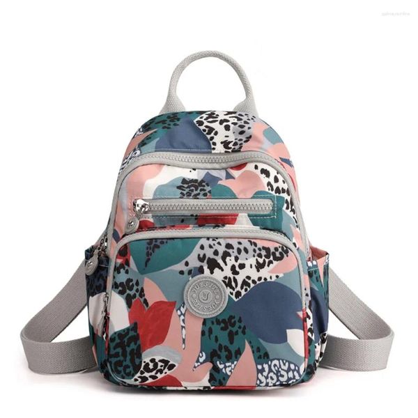 Sagni scolastiche Mini zaino 2024 Flower Printing Women Occiglia Stile Waterproof Nylon Female Rucksuch Pulshes for Girls Mochila Hombre