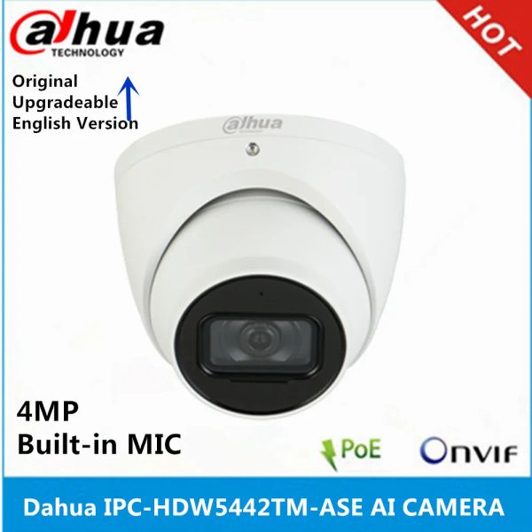 Lens original dahua versão internacional ipchdw5442tmase 4mp câmera IP Mic WDR IR50M Câmera de rede para os olhos AI