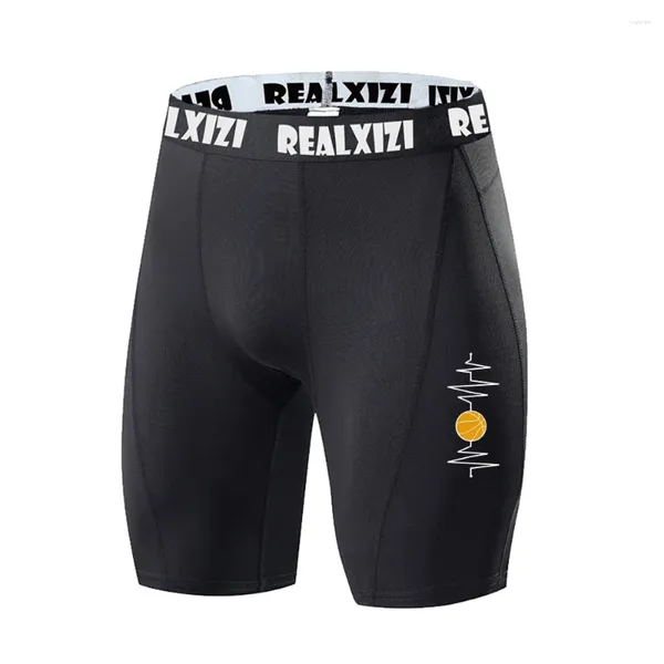 Shorts masculinos masculino masculino tight homens de seca rápida impressão de calças curtas Treinamento