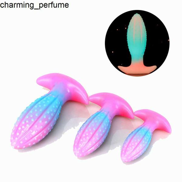 Zwfun colorido monstro iluminação anal plugue anal de alta qualidade de alta qualidade plug de bunda de bunda adulta brinquedos de criatura plugues de bunda do tipo criatura