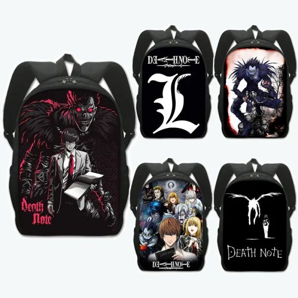 Bags Anime Death Note Shinigami Ryuk Mackpack Homens Homens de Viagem Bolsas para Crianças Sacos Escolares Para Manga Adolescente Light Yagami L Backpack