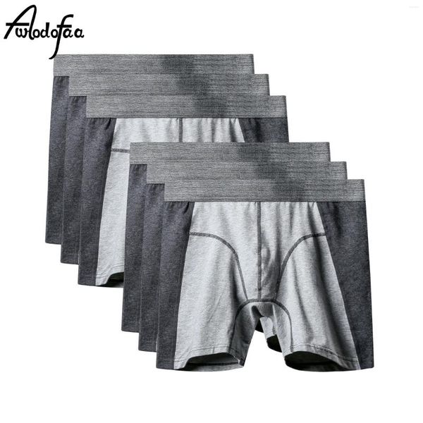 Unterhosen 6pcs/Los Large Boxer Shorts Herren Baumwolle Unterwäsche Long Boxer Männer Marke Slips Herren Plus Size