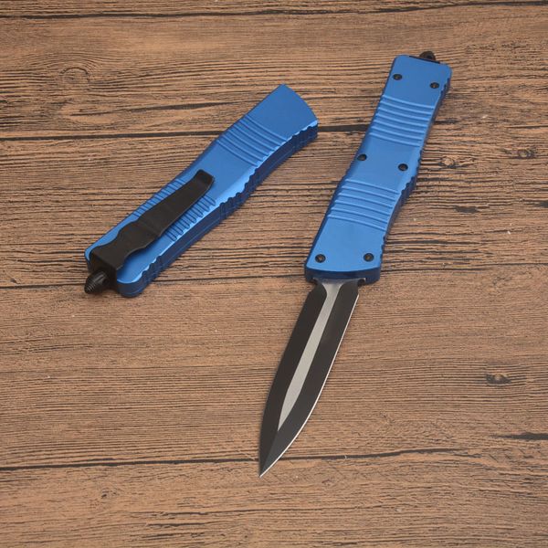 Promozione H9621 coltello tattico automobilistico di fascia alta VG10 Blade a doppio bordo nero a due toni CNC Aviazione blu Aviazione in alluminio coltelli di sopravvivenza all'aperto con sacchetto di nylon