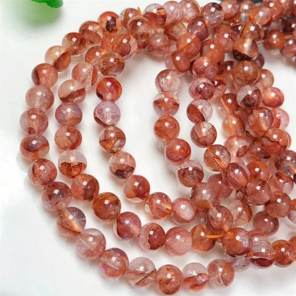 Socchi di fuoco naturale rosso fuoco in quarzo ematoide triplo cerchio bracciale coglione braccialetto speciale donna uomo regalo di Natale 1pcs 6mm