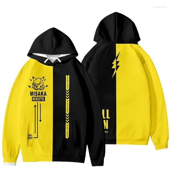 Hoodies masculinos Primavera Autumn Anime Magic Proibido Catálogo Capuz 3D Imprimir misaka mikoto Cosplay Pullover moda Jacket Teen Teen