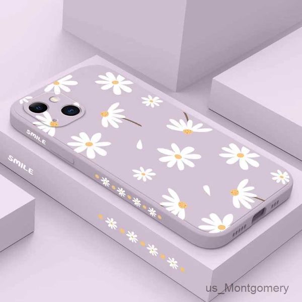 Casos de telefone celular Daisies Phone Case para 14 13 12 11 Pro Max Mini x Xr XS Max SE2020 8 7 Plus 6 6s Plus Cover