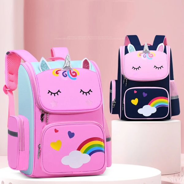 Bolsas Bolsas de Escola Meninas Bolsas Crianças Escola Primária Backpack Satchel Kids Book Bag Princess School School Mochila Infantil