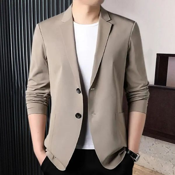 Chic Men Business Coat Soft Men Anzug Jacke glatt Plus Size Business Trip Sonnenschutzanzug Jacke Täglich 240422