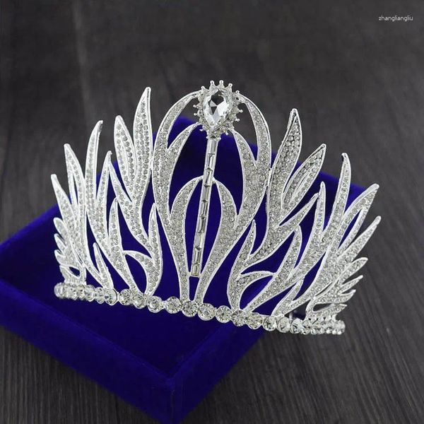 Haarclips Barockbrauttiaras Big Crowns Frauen Kristallschmuck Stirnband Party Festzug Diadem Strasshochzeitszubehör