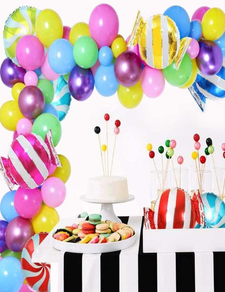 Candy Balloon Garland Arch Land Party Decorações para chá de bebê de aniversário Christmas com Sweet Lollipop 2106103085529