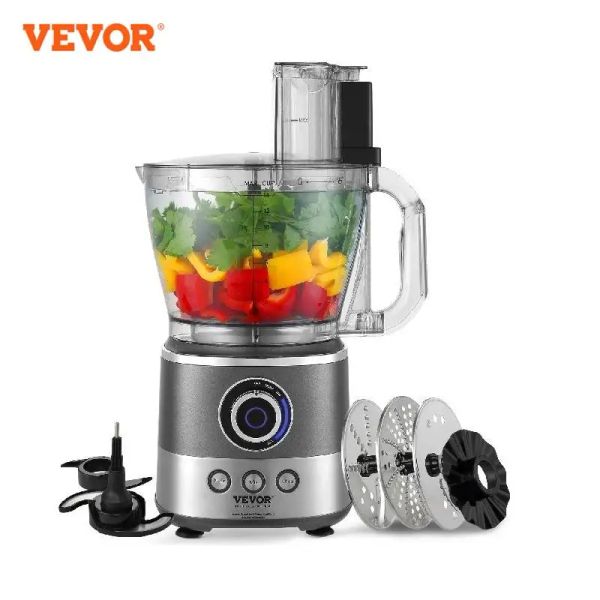 Blenders Vevor Food Roborantire 14cup Chopper vegetale per tagliare la miscelazione di ppasso e impastare pasta 650 watt in acciaio inossidabile in acciaio