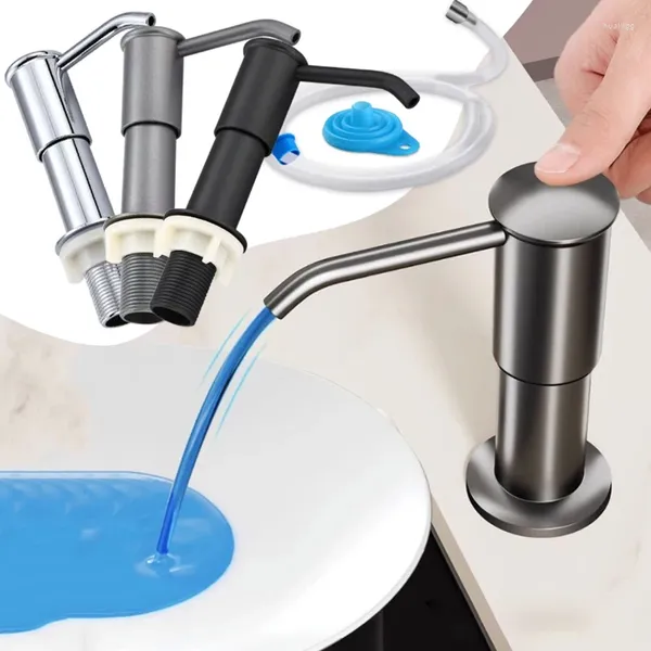 Dispensatore di sapone liquido Countertop resistente alla ruggine per la pulizia della cucina Lavello incorporato con silicone