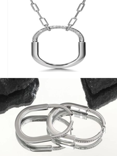 Neues 18k Gold 925 Silberschild Halsketten Ring Halskette für Frauen Teen Mädchen Frau Trendy Set Kettenarmband Fashion Party Mutter Verlobungs Schmuck Geschenke Damen cool