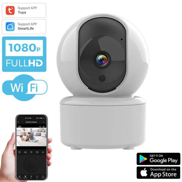 Kontrol 1080p HD WiFi Kamera 2MP TUYA APP Akıllı Kablosuz Kapalı Mini Gözetim Kamera Hareketi Tespit Hareketi İzleme Gece Görüşü