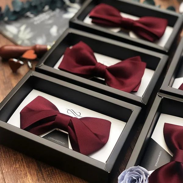 Notknot Hightend Wedding sposa da sposa uomo bordeaux burgundy brangom British bow tie cravatta da uomo 240415