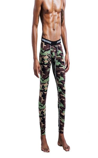 Men039s Cotton Long Johns Moda Man Man Camuflage Calças de legging calças quentes calças sustentar