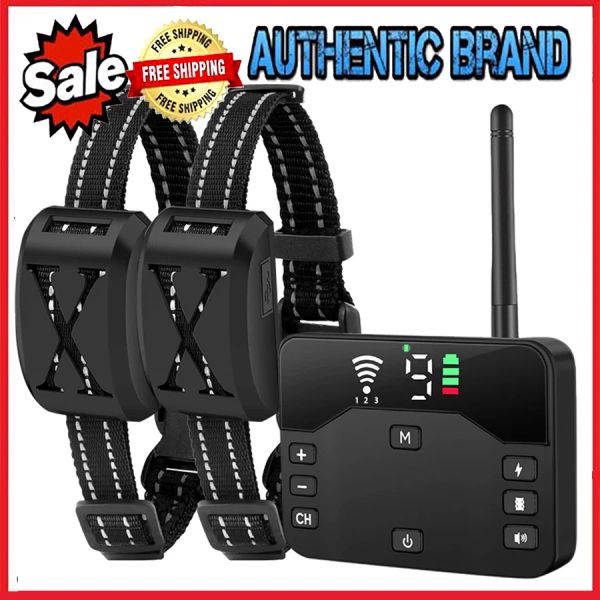 Collari 2 in 1 Wireless Dog Fence Electric Shocker Electric Shocker Collar Remote con scosse di vibrazione segnale acustica regolabile ricaricabile