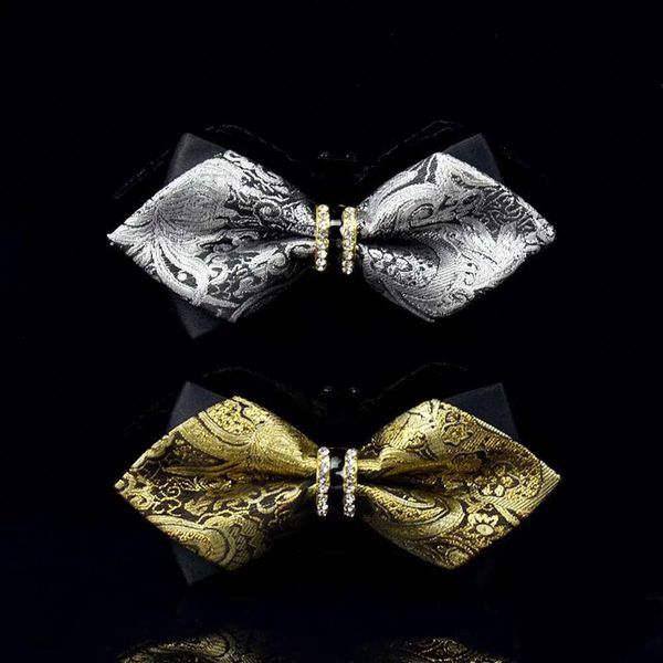 Бренд -бабочка мода 2024 мужской дизайнерский бренд французский джентльмен галстук Пейсли Свадебные Бобовые Бобовые Бабочки Узел Алмаз Британские мужчины 8587