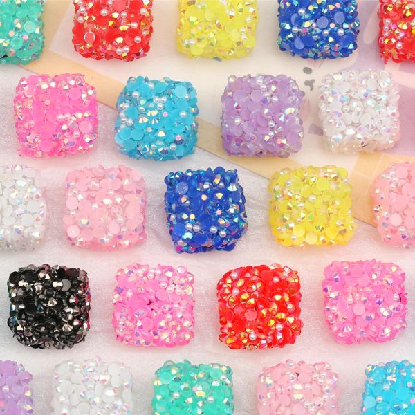 Perlen Cordial Design 50pcs 19*19 mm DIY Perlenherstellung/Würfelform/Strass -Effekt/Acrylperlen/handgefertigte/Schmuckfunde Komponenten