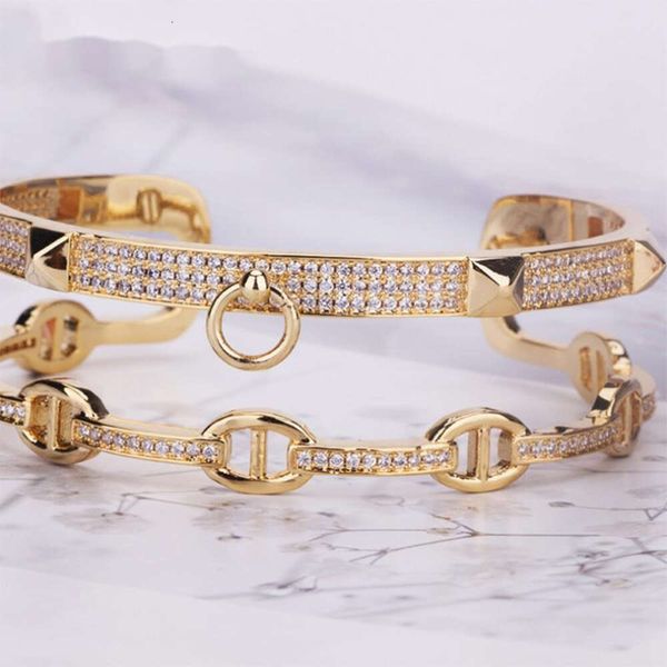 Donia Jewelry Luxus Bangle Party Europäische und amerikanische Mode große klassische Schwein Nase Kupfer Miniatur eingelegtes Zirkonia Armband Ring Set Designer Geschenke Schön