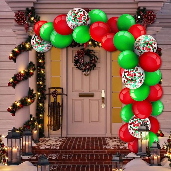 Украшение на вечеринке Рождественское воздушный шарик гирлянд набор арка оформление зеленое красное золото и конфетти -латексные воздушные шары для годы