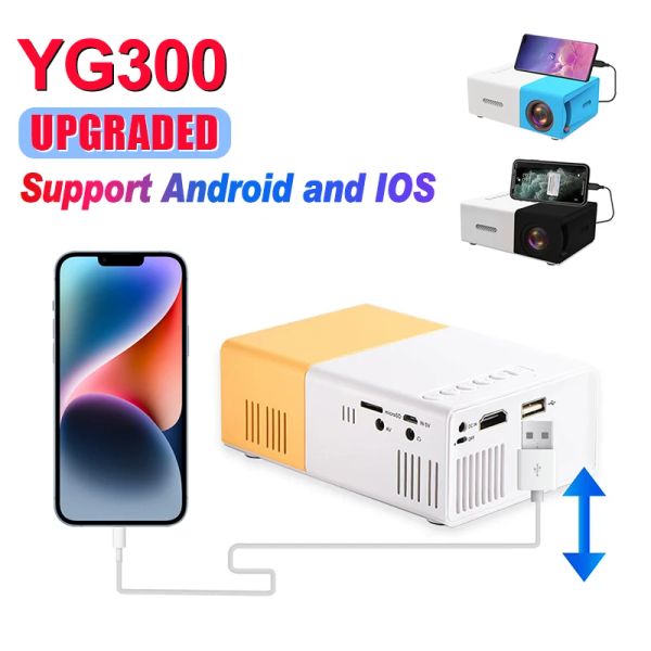 System YG300 Mini LED LED Versione aggiornata supportata da 1080p Full HD BEAMER Full HD da 3,5 mm HDMI USB Video Projetor Supporta telefoni