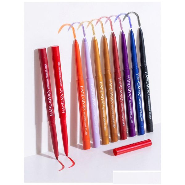 Подводка для глаз HASTAIYAN 20 Color Matte Gel Pencil Легко носить Colorf Белый желтый синий вкладыш для глаз крем для пера косметики капля доставка Dhajx