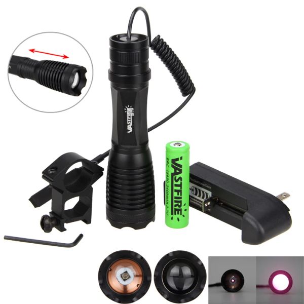 SCOPES 5W 940 NM IR LED LED LIGHT ZOOM LNFRARED Torcia di caccia alla torcia per la caccia per la visione notturna + Acciaio da 20 mm Monte