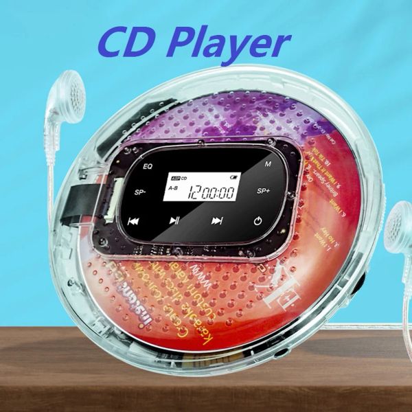 Jogador YRQ90 Mini CD player portátil Recarregável Display Digital CD Music player Suporte TF Card 5 Eq Efeitos sonoros 1000mAh Bateria