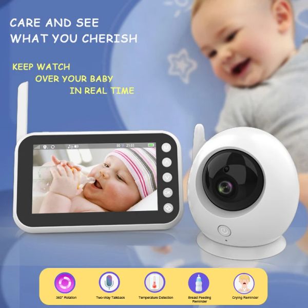 Camera Wireless Colore Smart Baby Monitor con sorveglianza della fotocamera Nanny Cam Security Electronic Babyphone Cry Babies che nutre