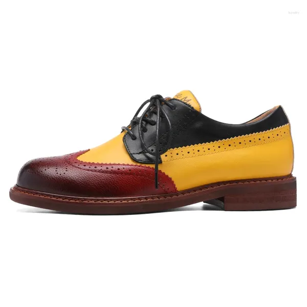 Kleiderschuhe Herrenbritish Vintage Leder Derby Cowhide Übergroße 38-50 Brogue Casual of Man Retro Flat Oxford Office Slaser