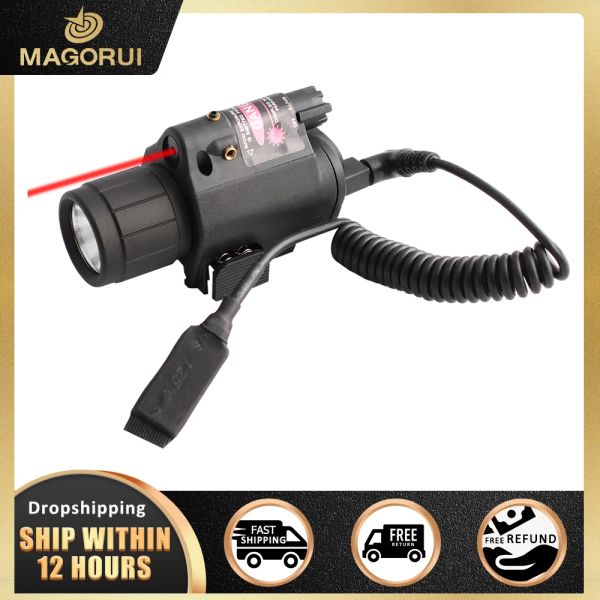 Scopes Magorui Red Green Laser Sight LED -Taschenlampe mit 20 mm für Glock 17 19 Gewehrtaktische Jagdzubehör