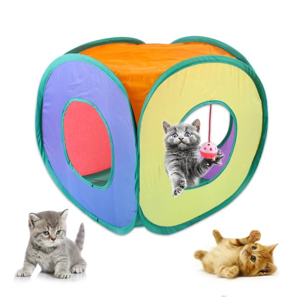 Toys Square Cat Raidbow Tunnel Store Складывание ковша для питомцев игрушки для кошек