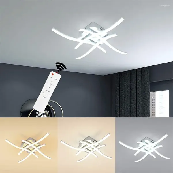 Luci a soffitto 24W 48W LED moderna AC85-265V Lampada lampadario per decorazione vivente in camera Design curvo di nero 4 forchette
