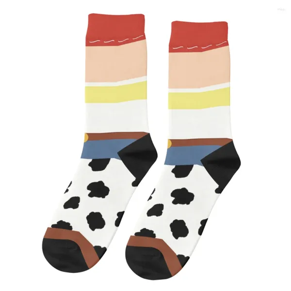 Meias masculinas retrô o Yodeling Cowgirl Alien Unisex Rodty Pattern Impresso Funny Crew Sock Gift